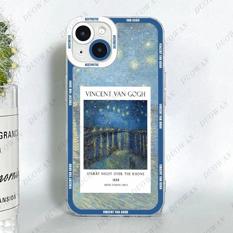 Fundas iPhone Van Gogh - Con Descripción del Cuadro + Frase