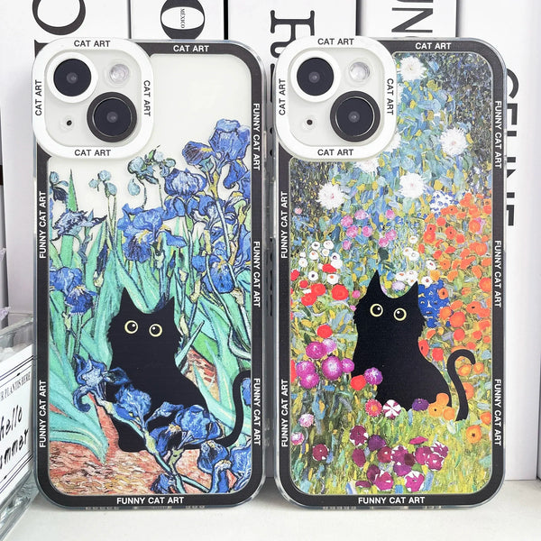 Funda iPhone Claude Monet & Van Gogh - Con Gato Escondido