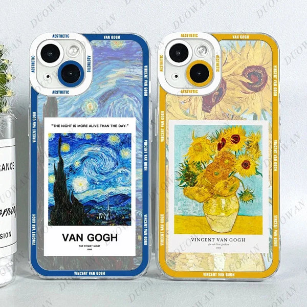 Fundas iPhone Van Gogh - Con Descripción del Cuadro + Frase